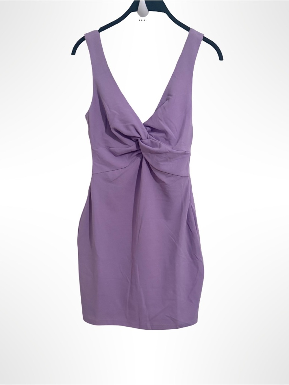 Lulu's Lavender Knot-Front Mini Dress